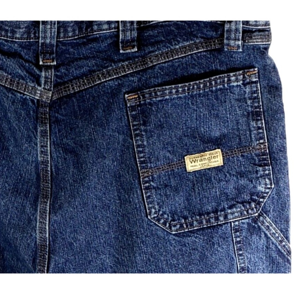 Wrangler Carpenter Mens Shorts Size 42 Regular Inseam 10‎ Blue Denim 100% Cotton - Picture 4 of 7
